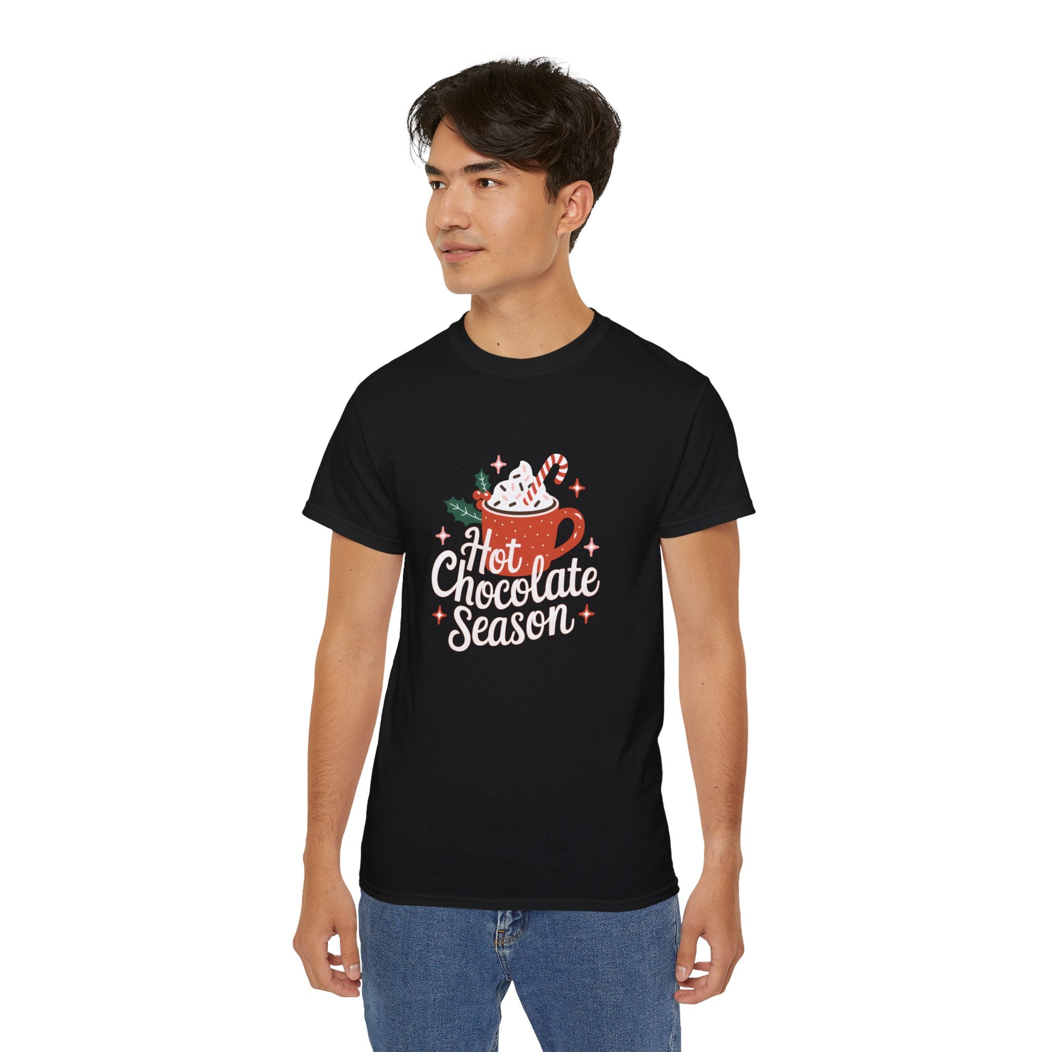 Hot Chocolate Season Xmas Ugly Christmas Shirt | Merry Ugly Xmas Gifts | Ugly Christmas Merchandise | Christmas Unisex T-Shirt