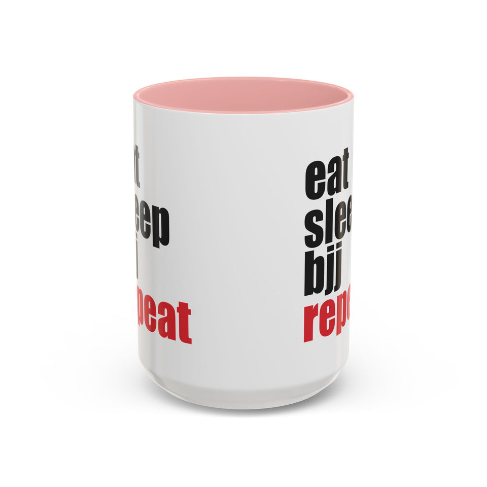 Brazilian Jiu Jitsu Eat Sleep BJJ Repeat | BJJ Accent Coffee Mug
