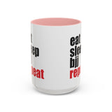 Brazilian Jiu Jitsu Eat Sleep BJJ Repeat | BJJ Accent Coffee Mug Brazilian Jiu Jitsu Eat Sleep BJJ Repeat | BJJ Accent Coffee Mug