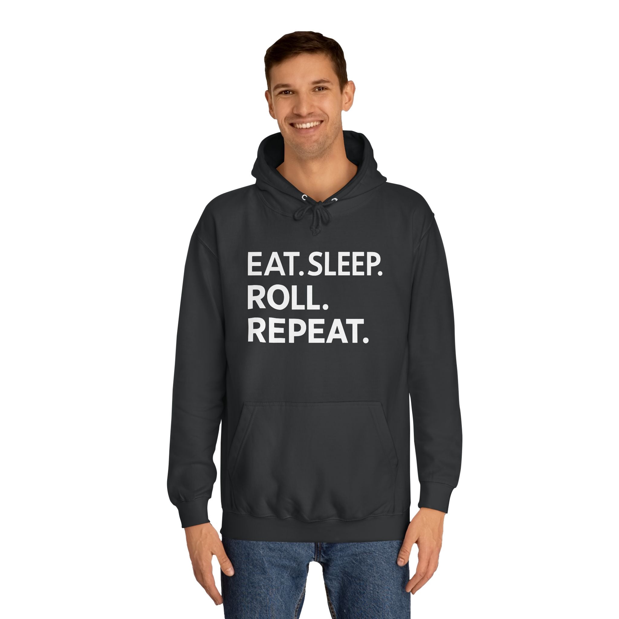 Eat Sleep Roll Repeat BJJ Unisex College Hoodie | Brazilian Jiu Jitsu Gift Hoodie Main image