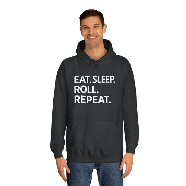 Eat Sleep Roll Repeat BJJ Unisex College Hoodie | Brazilian Jiu Jitsu Gift Hoodie