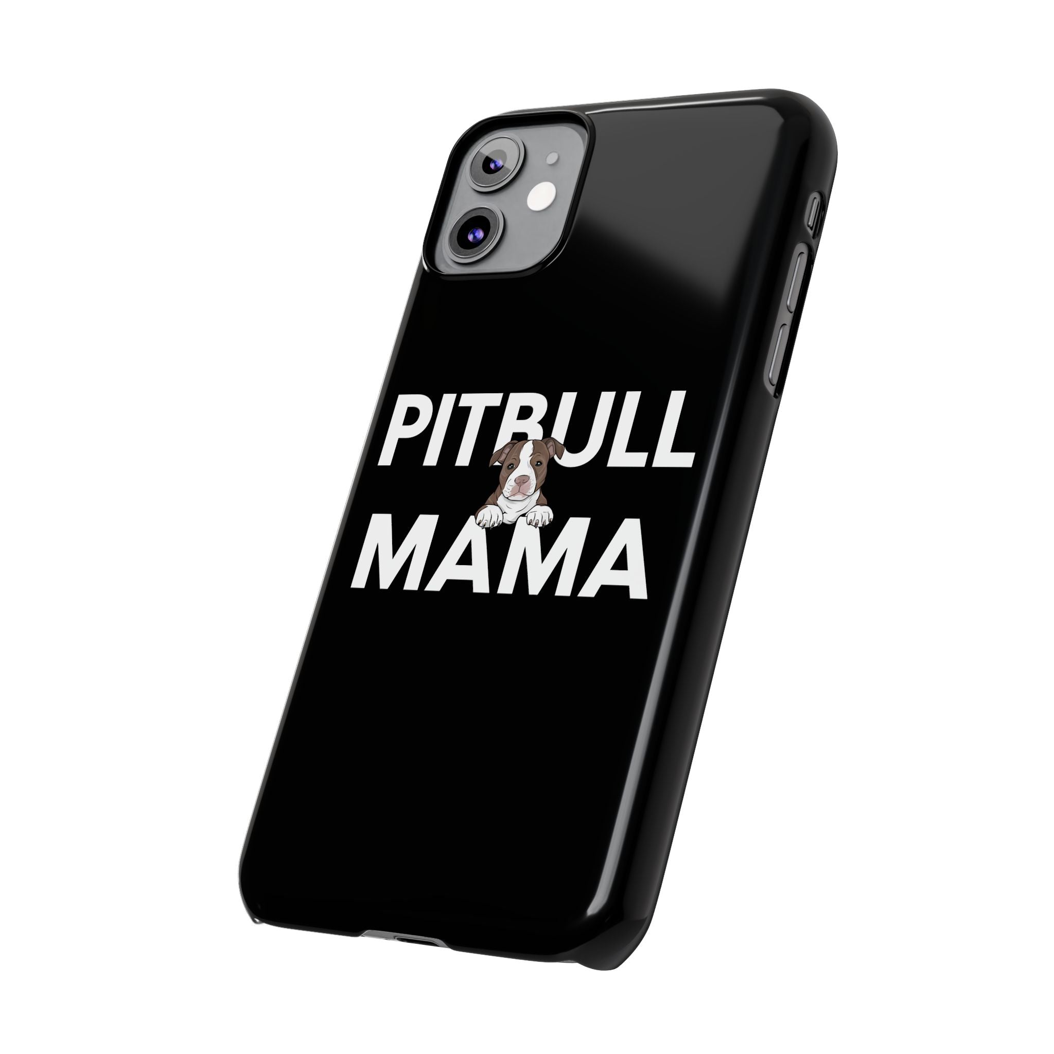 Premium Pitbull Mama 3 iPhone Case | Pitbull Gifts Slim Phone Cases