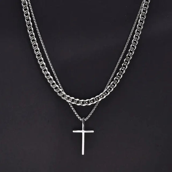 Sleek Men's Cross Necklace