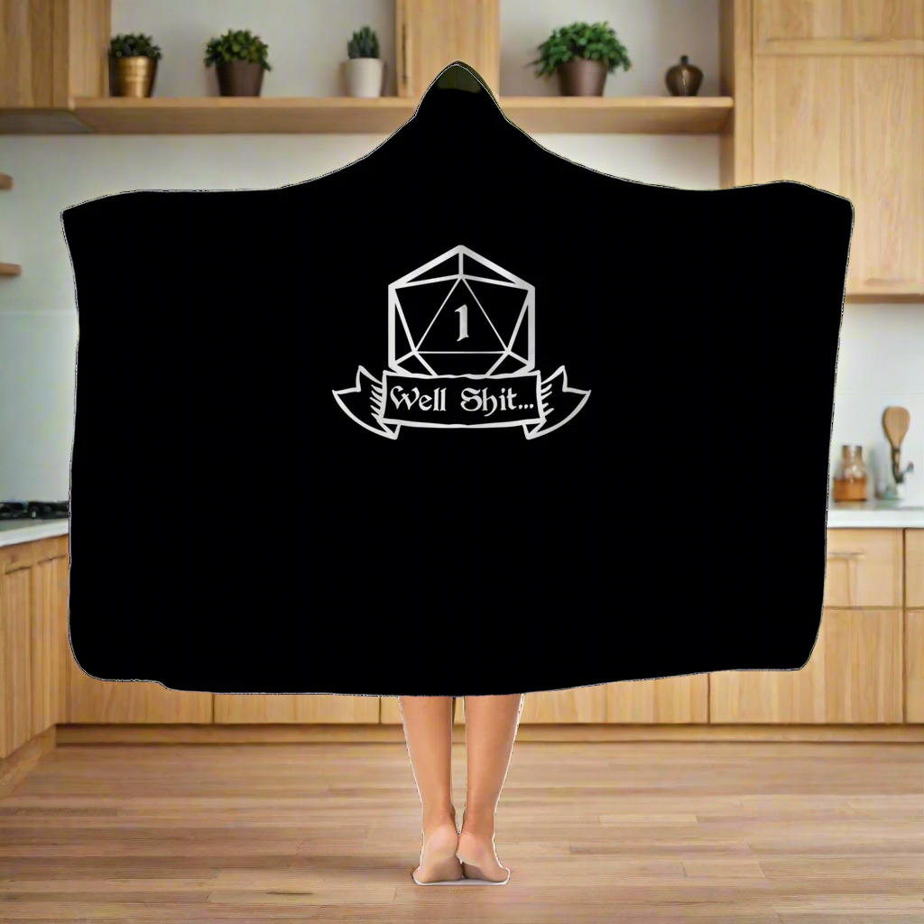 Well Shit Fantasy RPG Dice Hooded Blanket | Dungeon Master | Tabletop RPG | Tabletop Games | RPG Hooded Blanket | Role Playing Game Classic Adult Hooded Blanket Main image
