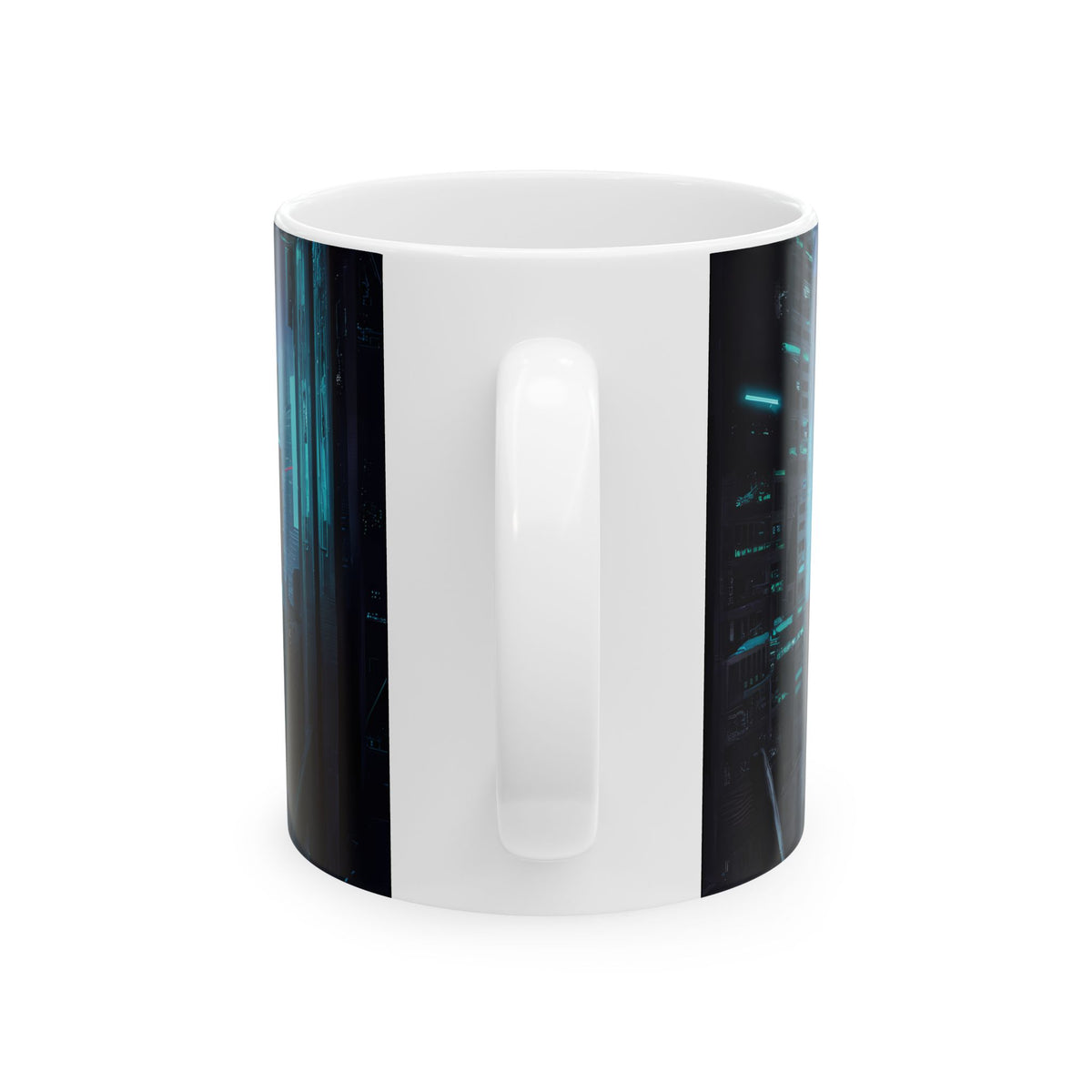 A Cyberpunk City Skyline Ceramic Mug (11oz, 15oz)