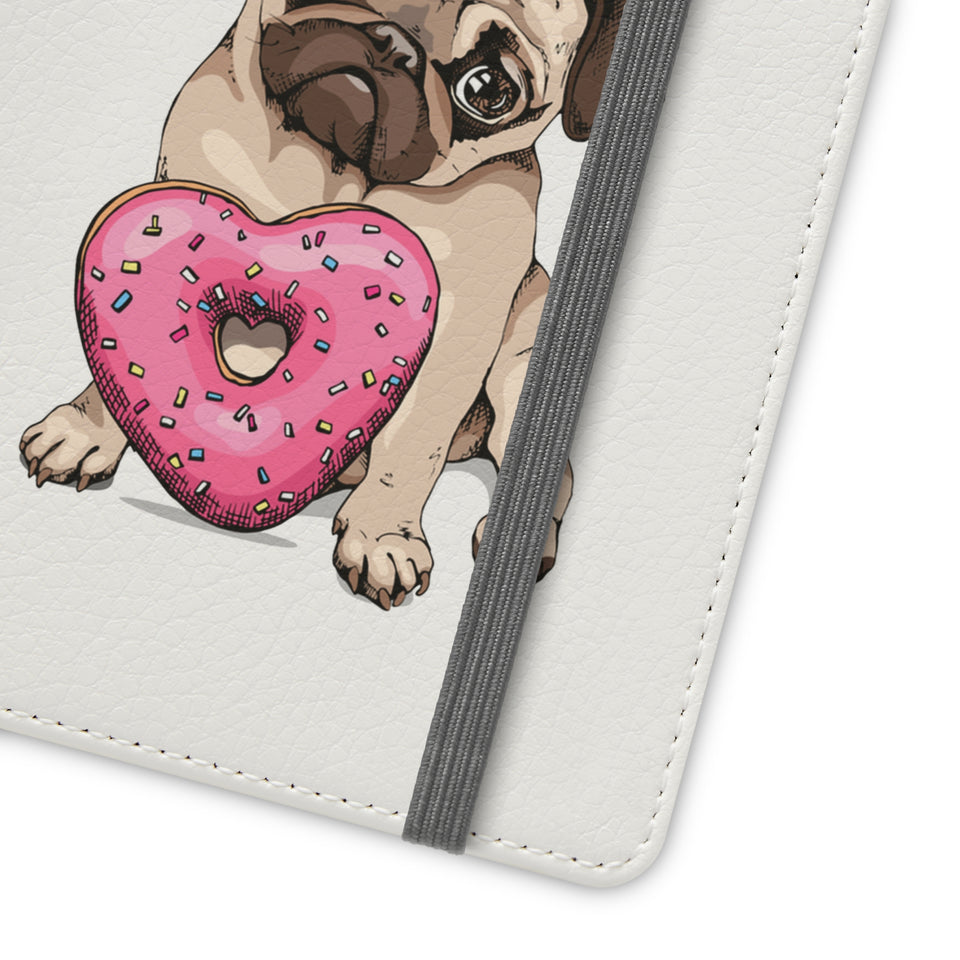 Pug Phone Case | I Love My Pug Wallet Phone Case | IPhone & Samsung Galaxy Pug Flip Cases White