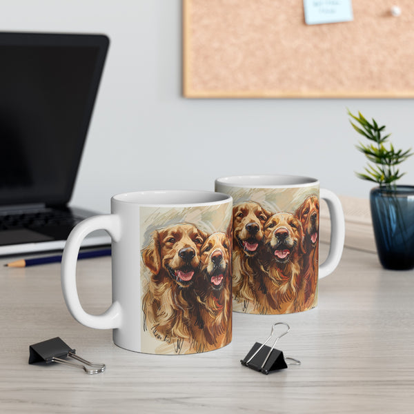Golden Retriever Mug Group | Golden Retriever Gift | Golden Retriever Coffee Mug | Golden Retriever Presents Mug 11oz