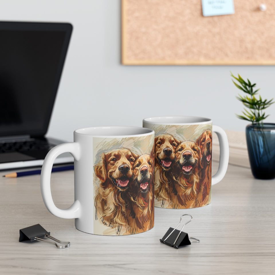 Golden Retriever Mug Group | Golden Retriever Gift | Golden Retriever Coffee Mug | Golden Retriever Presents Mug 11oz
