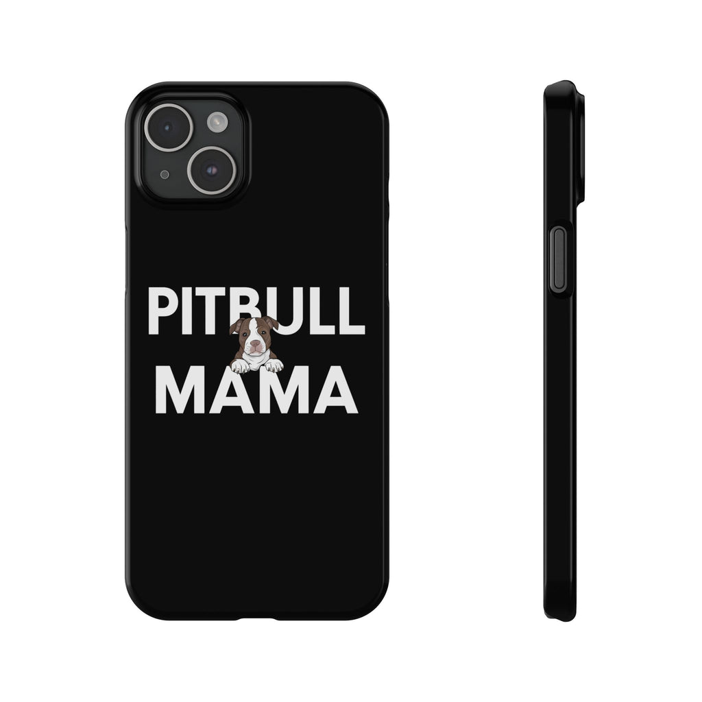 Premium Pitbull Mama 3 iPhone Case | Pitbull Gifts Slim Phone Cases