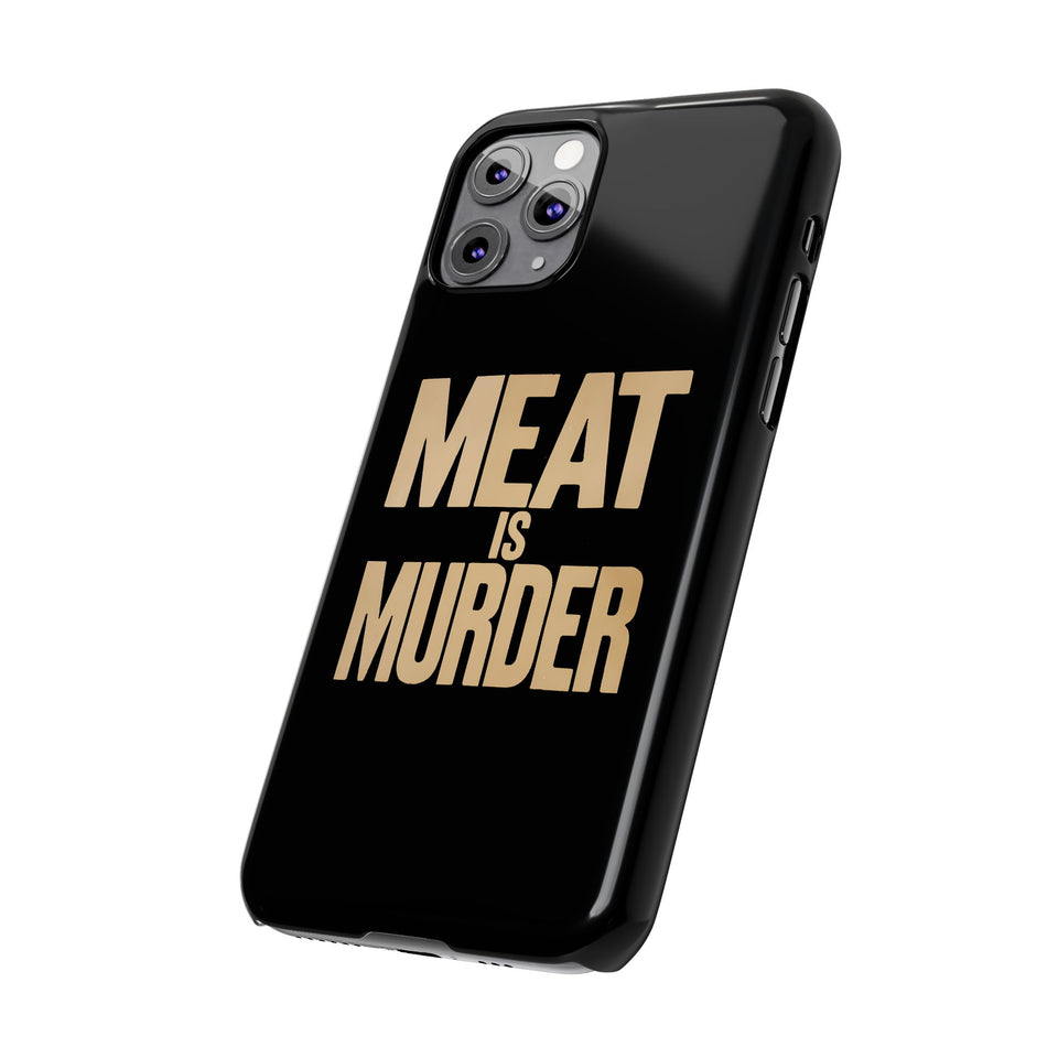 Premium Vegan Meat Is Murder iPhone Case | Vegan Gifts Slim Phone Cases