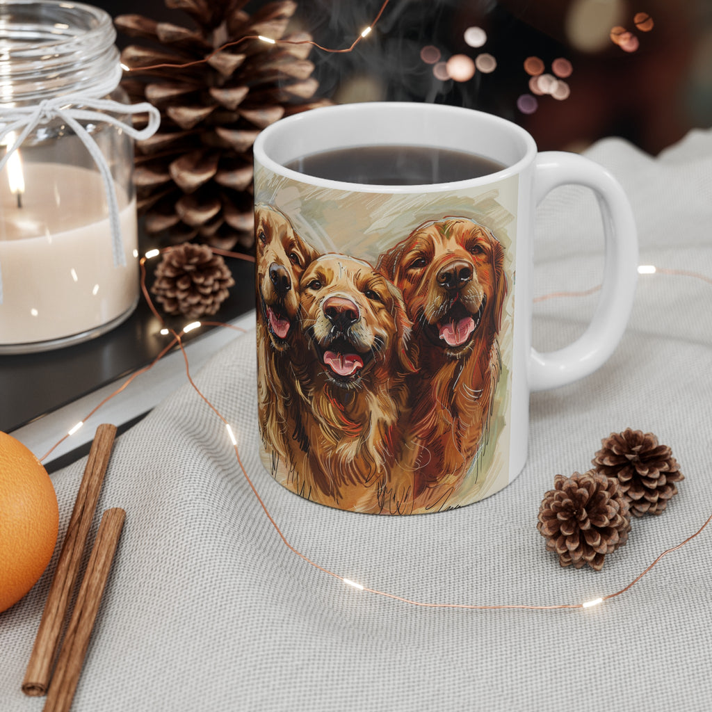 Golden Retriever Mug Group | Golden Retriever Gift | Golden Retriever Coffee Mug | Golden Retriever Presents Mug 11oz