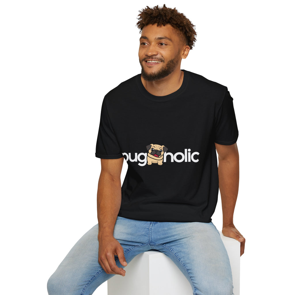 Puggaholic Pugs T-Shirt 2 | Pug Gifts Unisex Pug T-Shirt