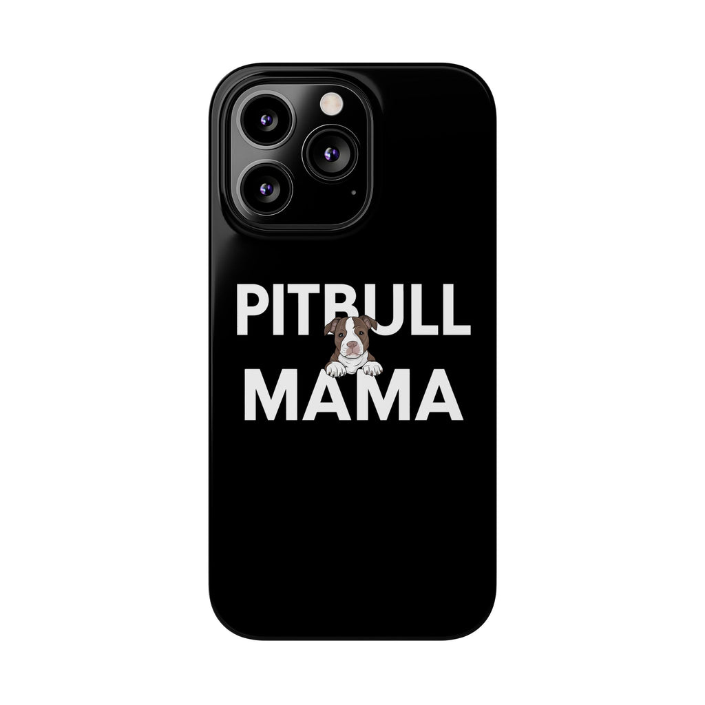 Premium Pitbull Mama 3 iPhone Case | Pitbull Gifts Slim Phone Cases