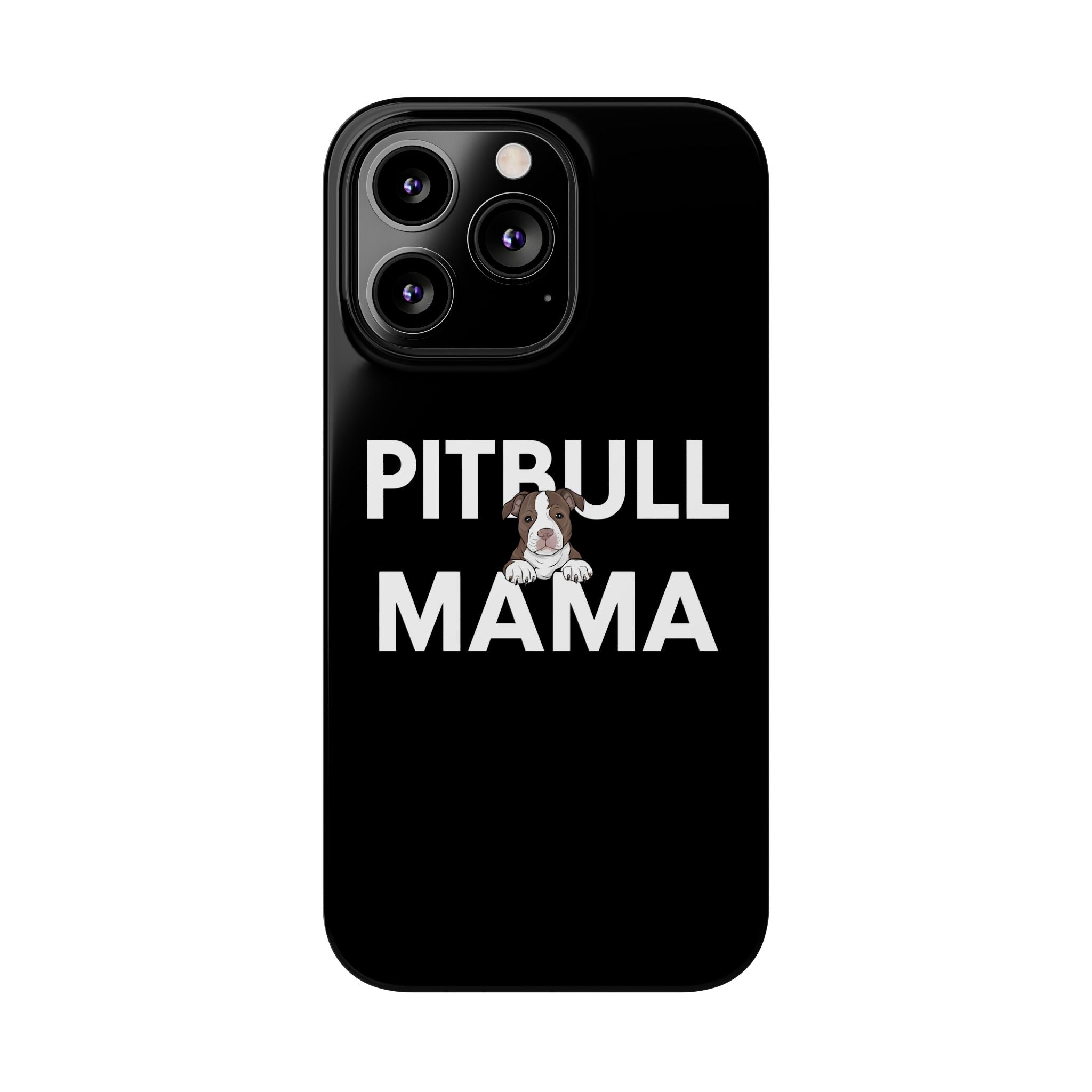 Premium Pitbull Mama 3 iPhone Case | Pitbull Gifts Slim Phone Cases