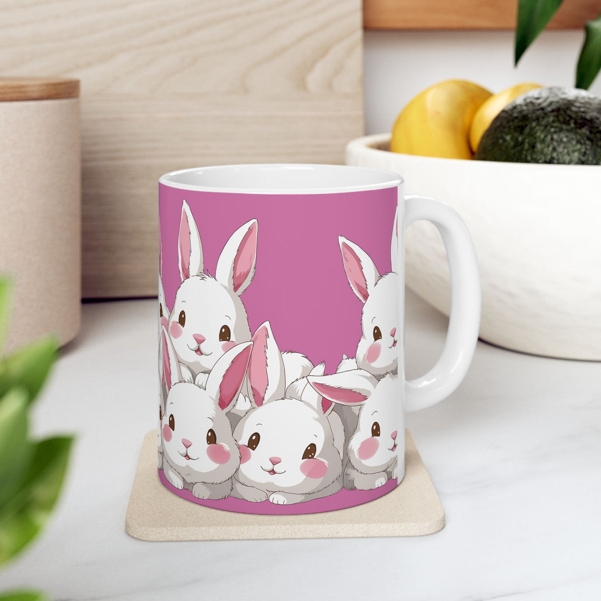 Cute Anime Rabbits - Rabbit Ceramic Mug | Cute Anime Rabbits - Rabbit Gifts (11oz)