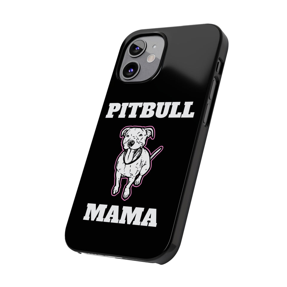 Premium Pitbull Mama 2 iPhone Case | Pitbull Gifts Slim Phone Cases