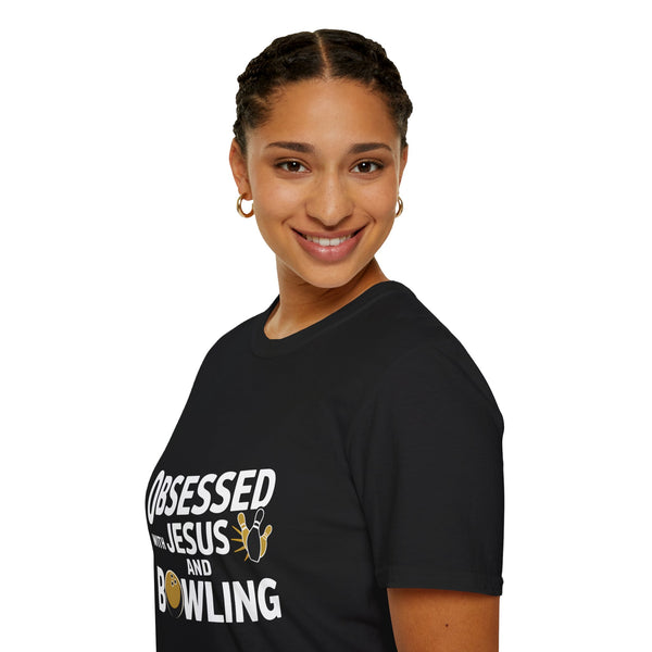 Obsessed With Faith Jesus and Bowling T-Shirt | Christianity Faith In Jesus and Bowling T-Shirt