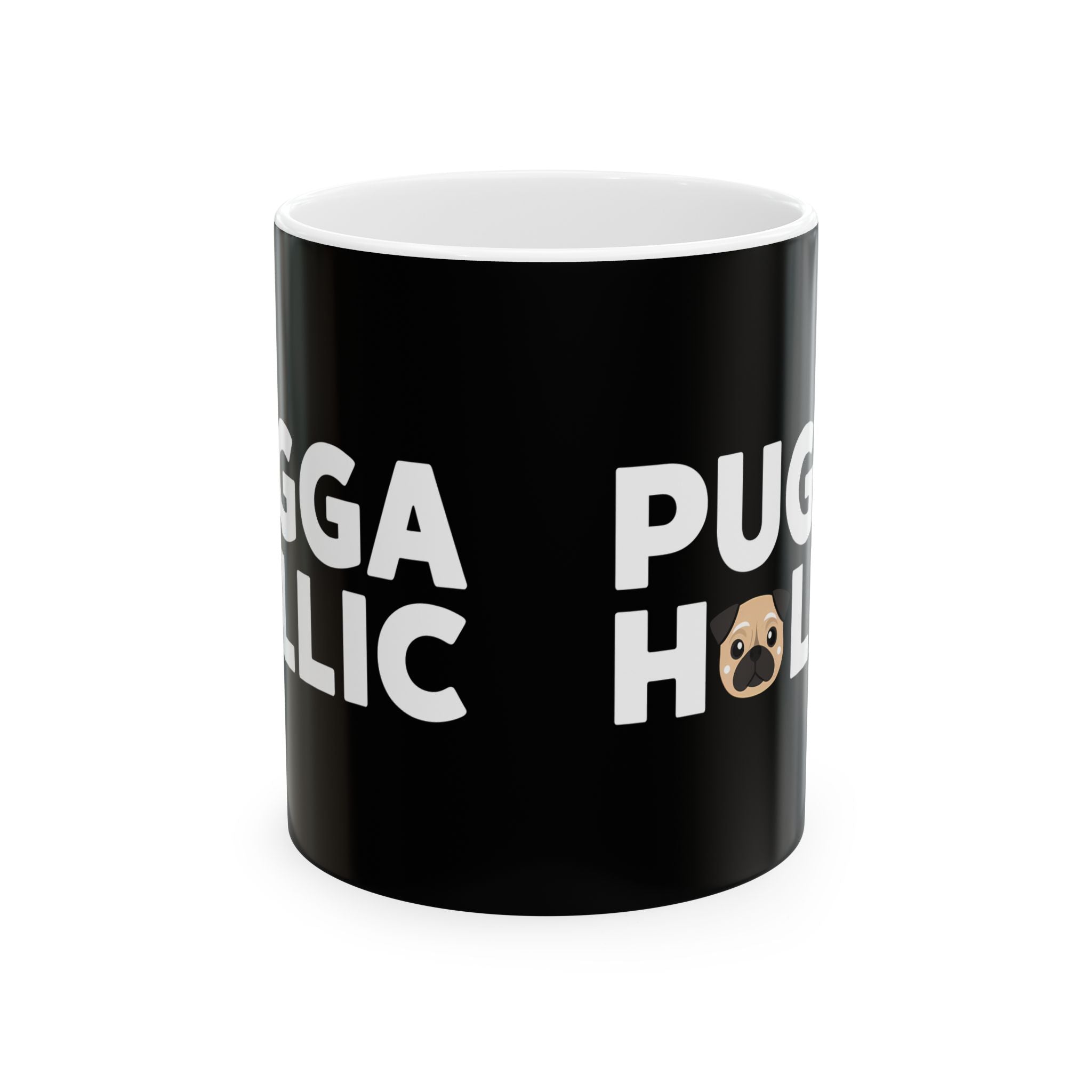 Puggaholic Pug Mug 3 | Pug Coffee Mug | Pug Dog Gifts | Pug Presents | Pug Mug 11oz Secondary image