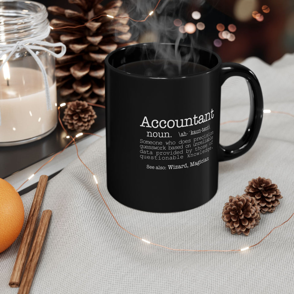 Accountant Definition Black Mug – Funny Accountant Gift Coffee Cup (11oz/15oz)