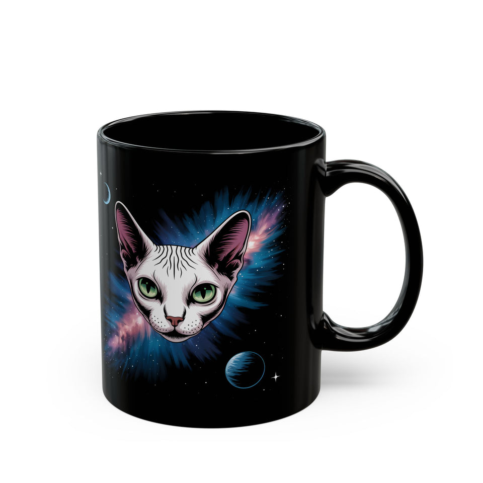 Cosmic Sphinx Cat Mug - 11oz & 15oz - Perfect for Sphinx Cat Lovers & Space Enthusiasts
