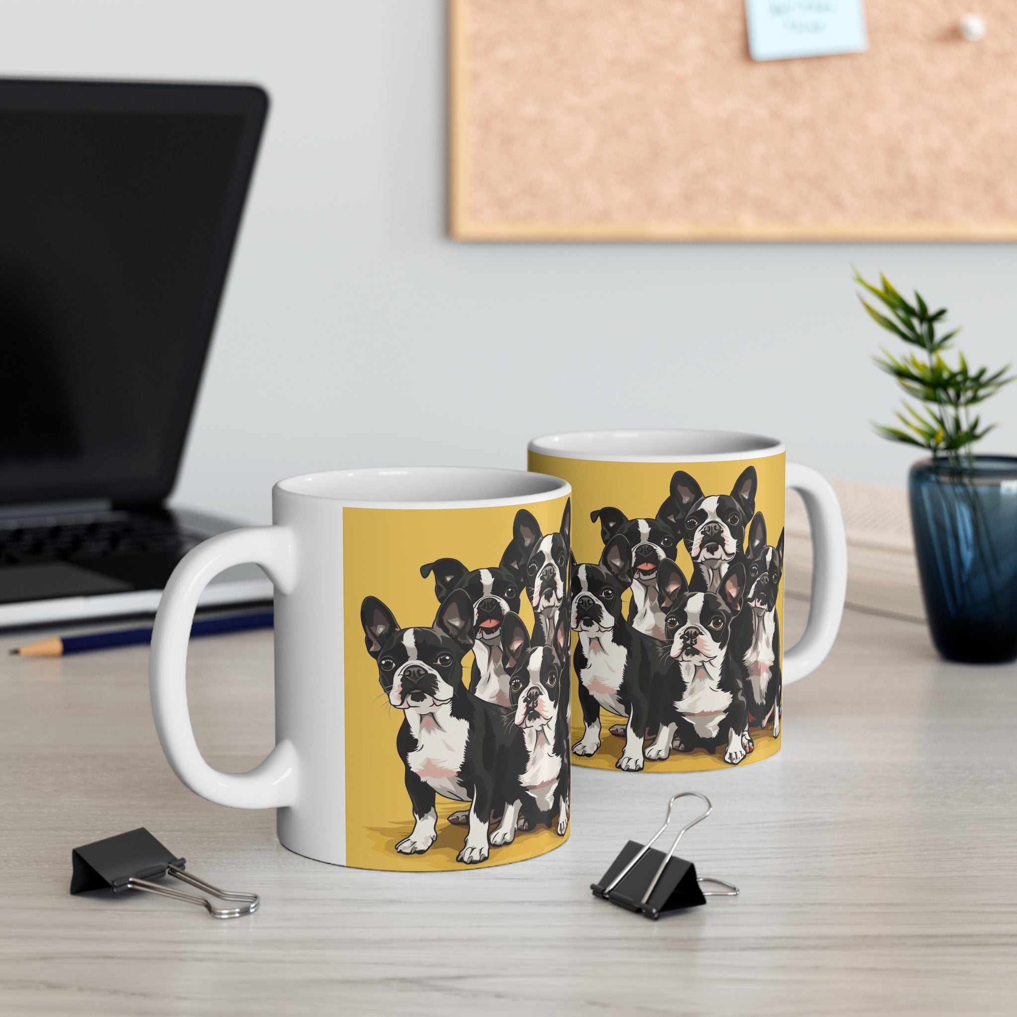 Boston Terrier Mug | Boston Terrier Gifts | Boston Terrier Presents | Group of Boston Terrier Ceramic Mug 11oz