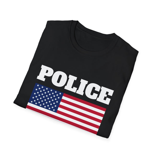 Police American Flag 4th of July USA Flag Patriotic T-Shirt - Police Officer American Flag 4th of July USA Tee