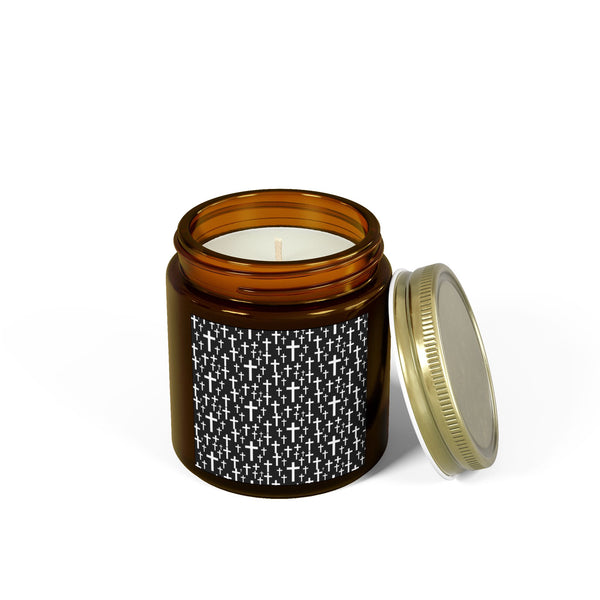 Faith Cross Jesus Scented Candle - Christian Jesus Coconut Apricot Wax Candle (4oz, 9oz)