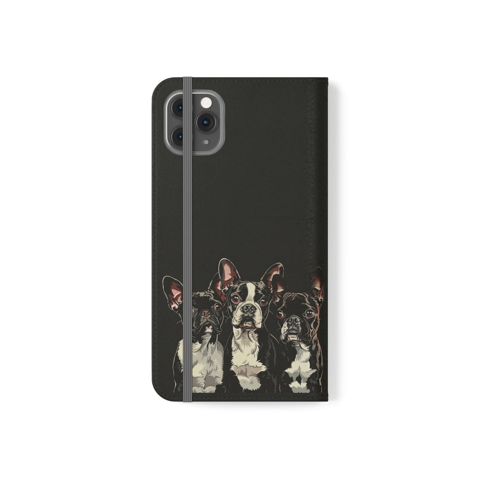 Boston Terrier Phone Case | Boston Terrier Wallet Phone Case | IPhone & Samsung Galaxy Boston Terrier Flip Cases