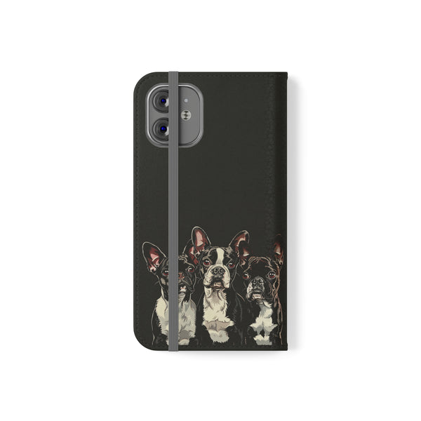 Boston Terrier Phone Case | Boston Terrier Wallet Phone Case | IPhone & Samsung Galaxy Boston Terrier Flip Cases