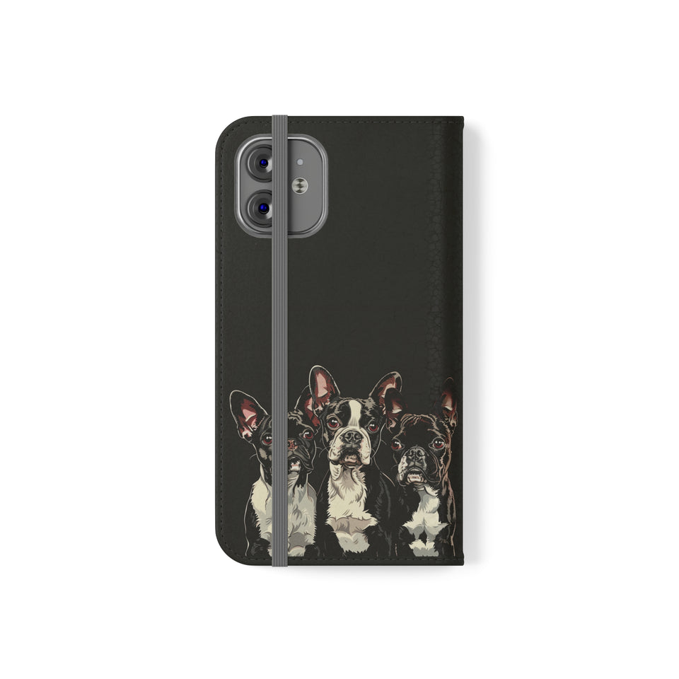 Boston Terrier Phone Case | Boston Terrier Wallet Phone Case | IPhone & Samsung Galaxy Boston Terrier Flip Cases