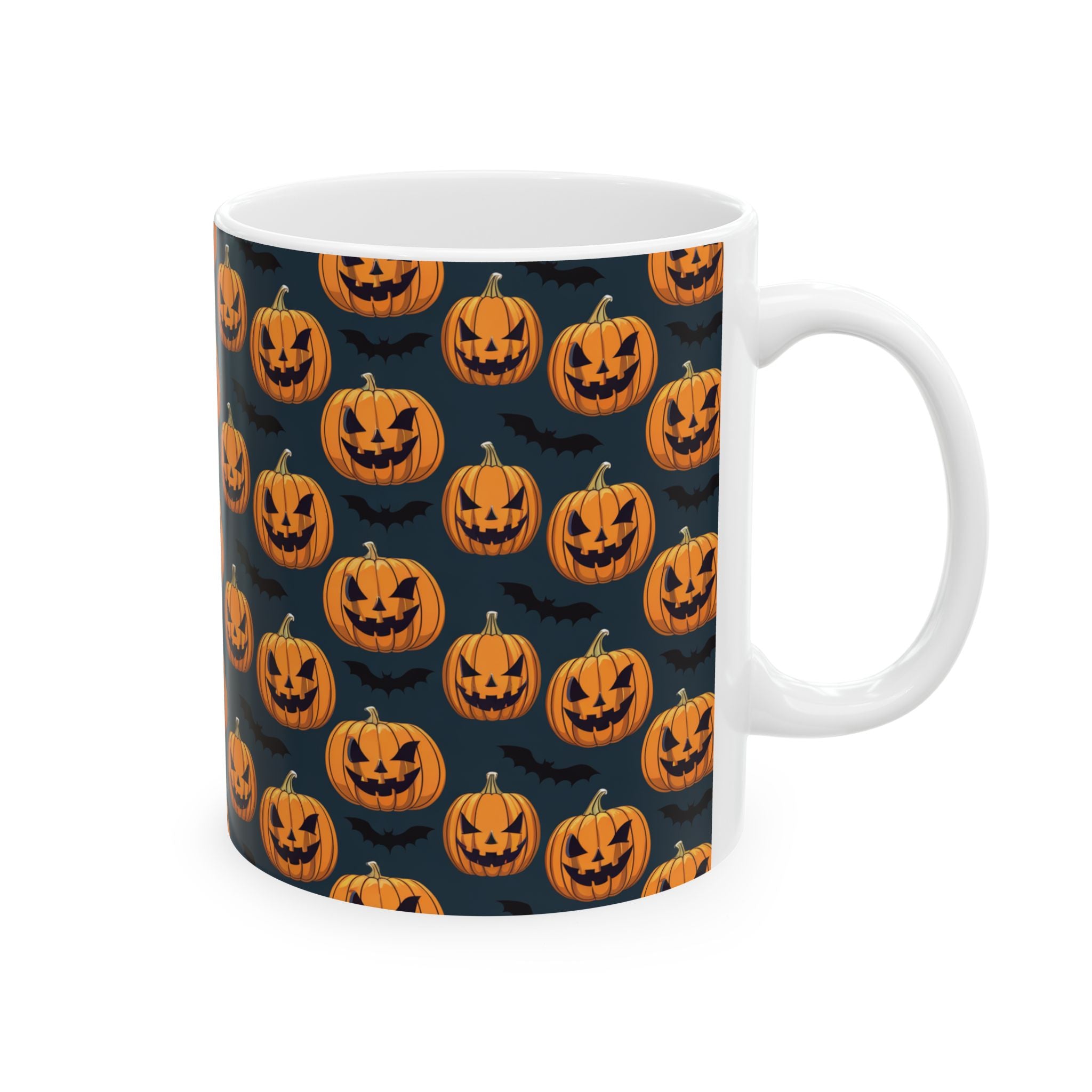 Spooky Halloween Pumpkin Bat Mug | Scary Halloween Gifts | Horror Coffee Mug 11oz Main image