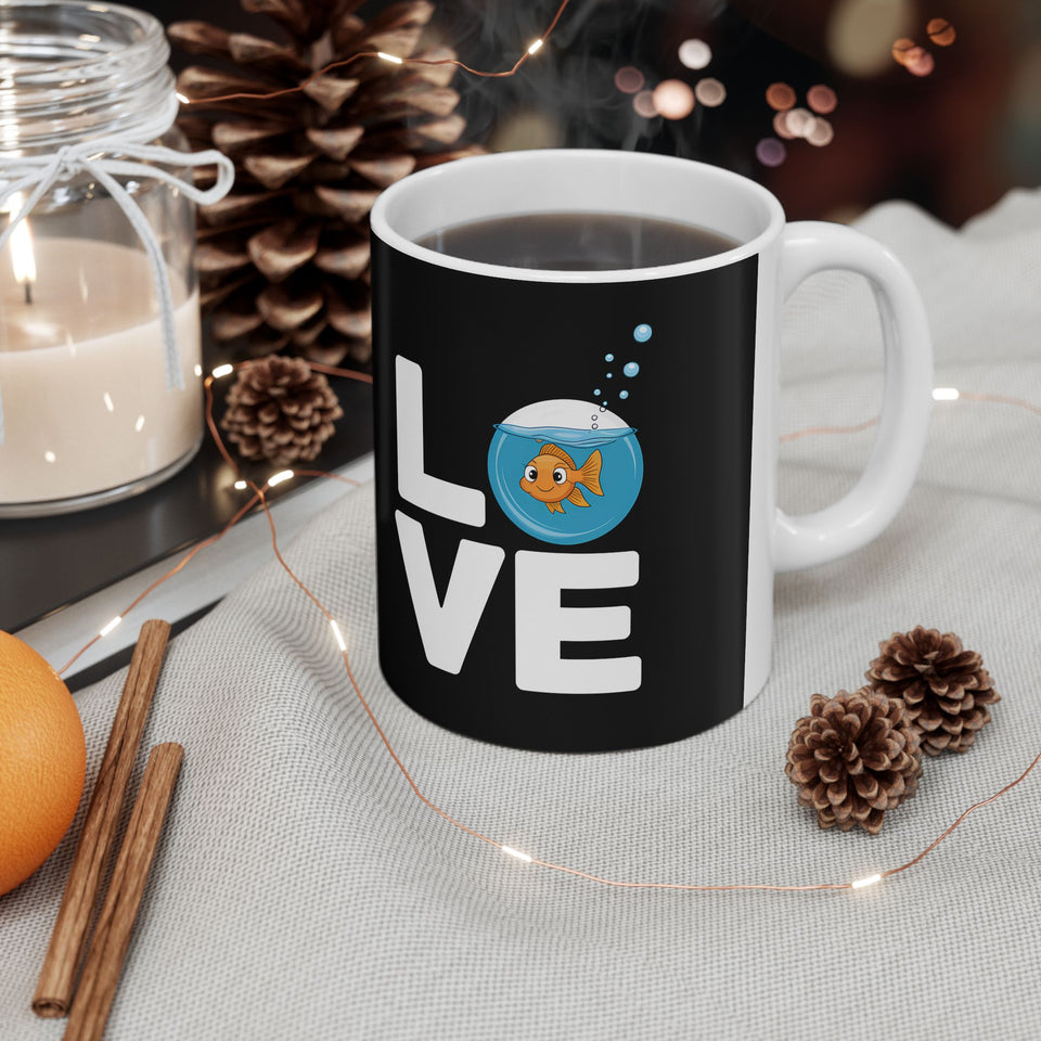 Cute Love Goldfish Mug | Goldfish Coffee Mug | Cute Goldfish Coffee Mug 11oz