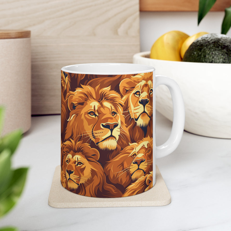 Lion Mug 2 | Lion Gifts | Lion Presents | Pride of Lions Ceramic Mug 11oz