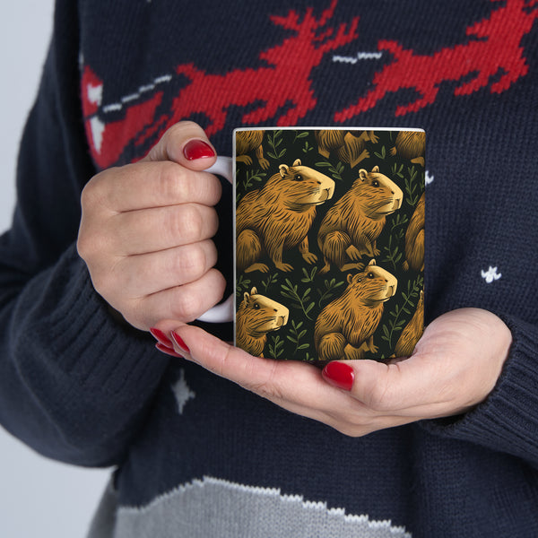 Capybara Mug  | Capybara Coffee Mug | Cute Capy Pattern 2 Coffee Mug 11oz