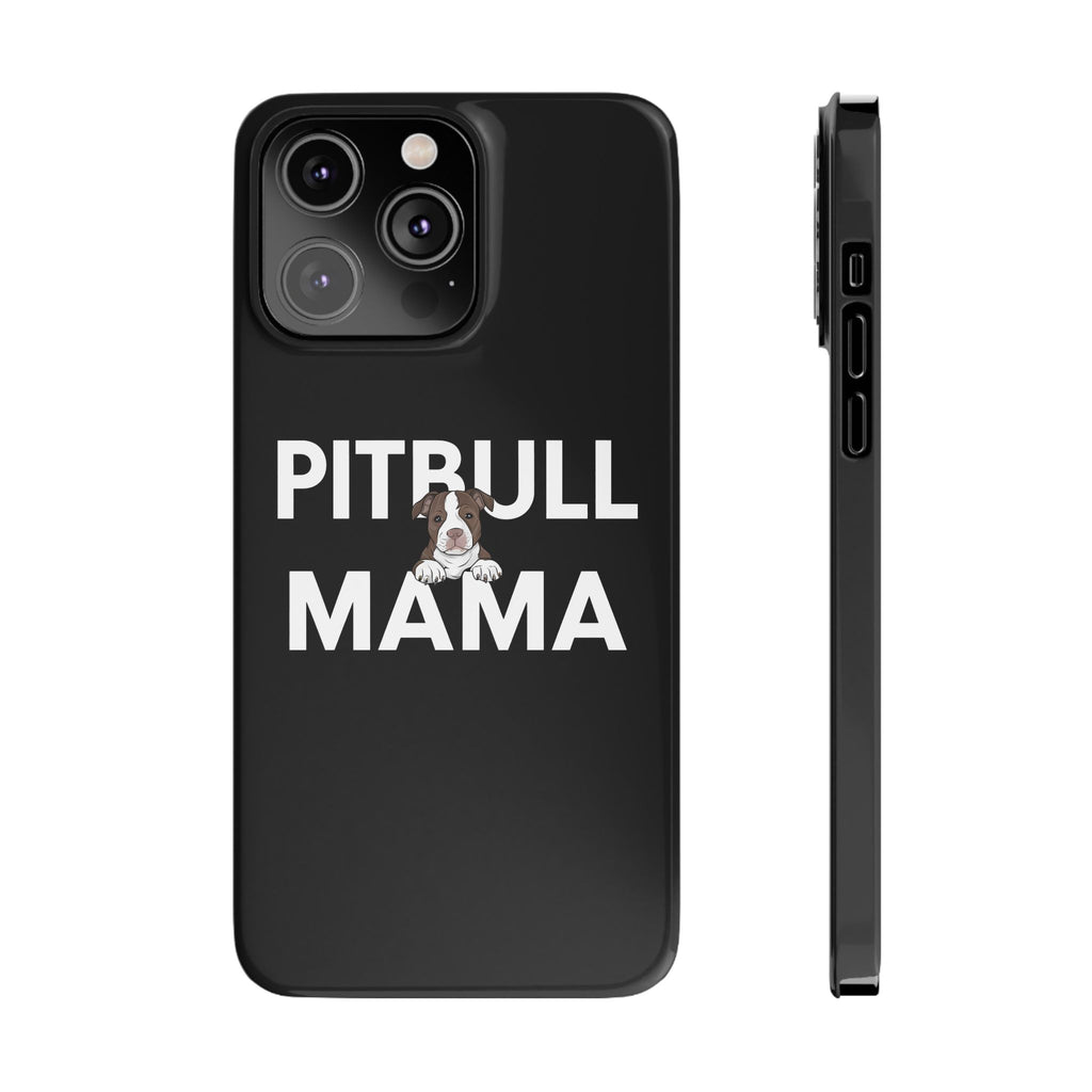 Premium Pitbull Mama 3 iPhone Case | Pitbull Gifts Slim Phone Cases