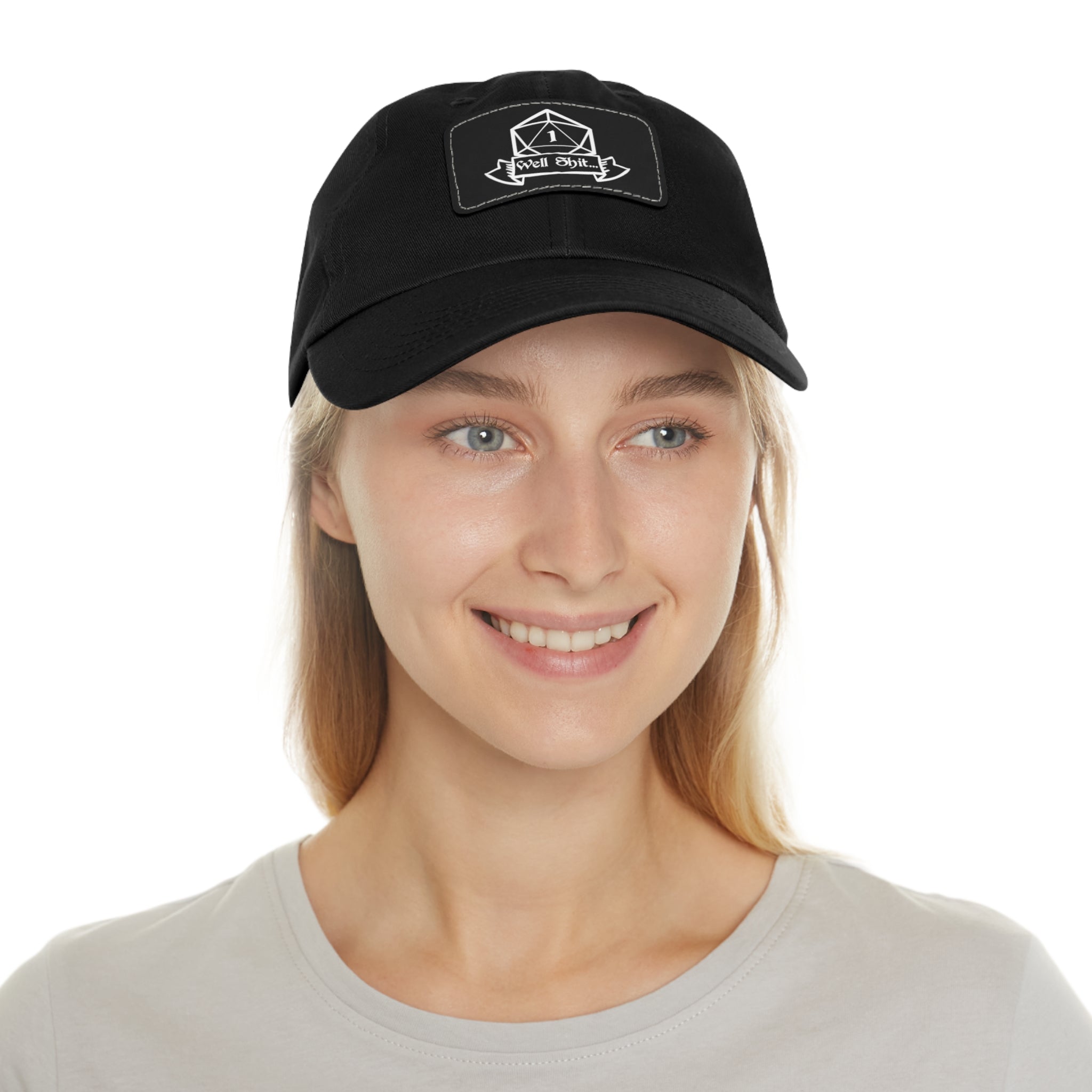 Well Shit Fantasy Tabletop RPG Baseball Cap | Fantasy Role PLaying Game Dad Hat with Leather Patch