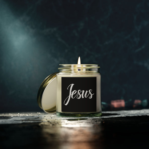 Jesus Cross Faith Scented Candle - Christian Jesus Coconut Apricot Wax Candle (4oz, 9oz)