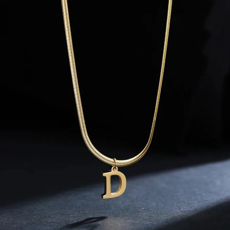 Elegant A-Z Stainless Steel Pendant Necklace