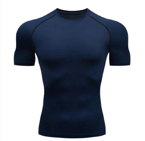 Solid Color Quick-Drying Gym Shirt | Short Sleeve Compression Shirt