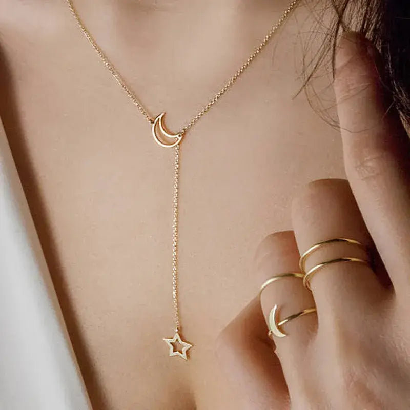 Star Charm Necklace | Moon & Star Necklace Secondary image
