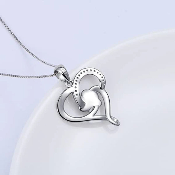 Dog Footprint Heart Necklace
