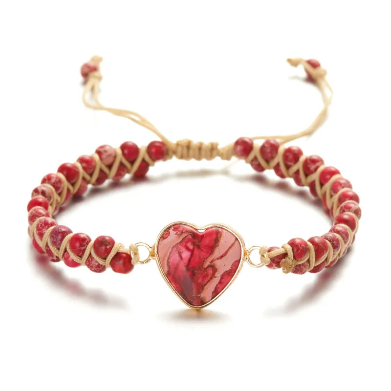 Handmade Heart Love Stone Bracelet | Heart Bracelet
