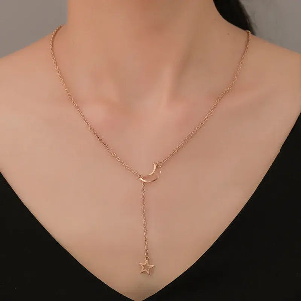 Star Charm Necklace | Moon & Star Necklace
