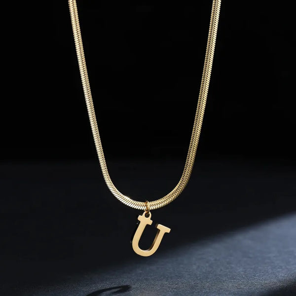 Elegant A-Z Stainless Steel Pendant Necklace