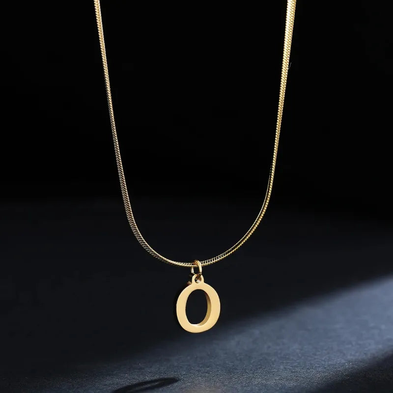 Elegant A-Z Stainless Steel Pendant Necklace