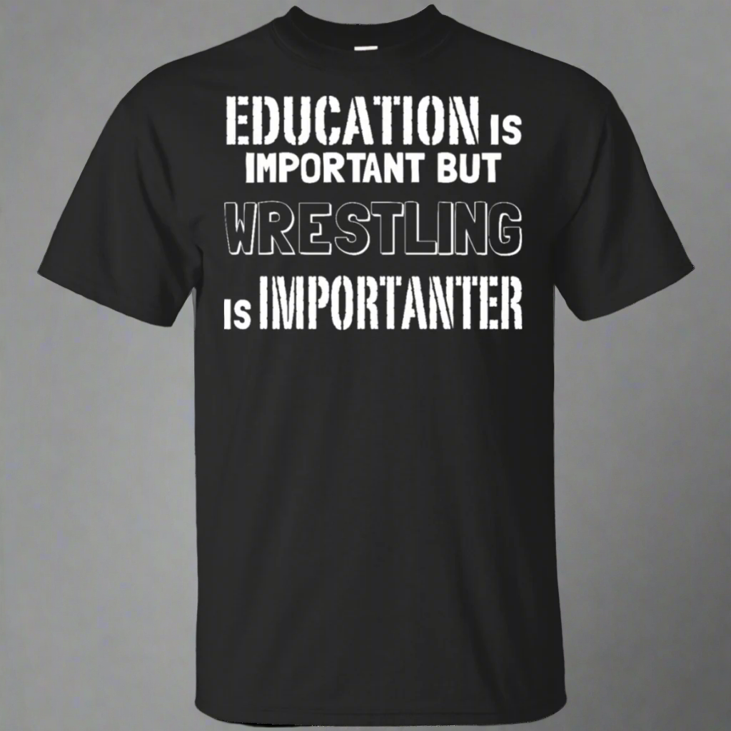 Education Is Important But Wrestling Is Importanter T-Shirt
