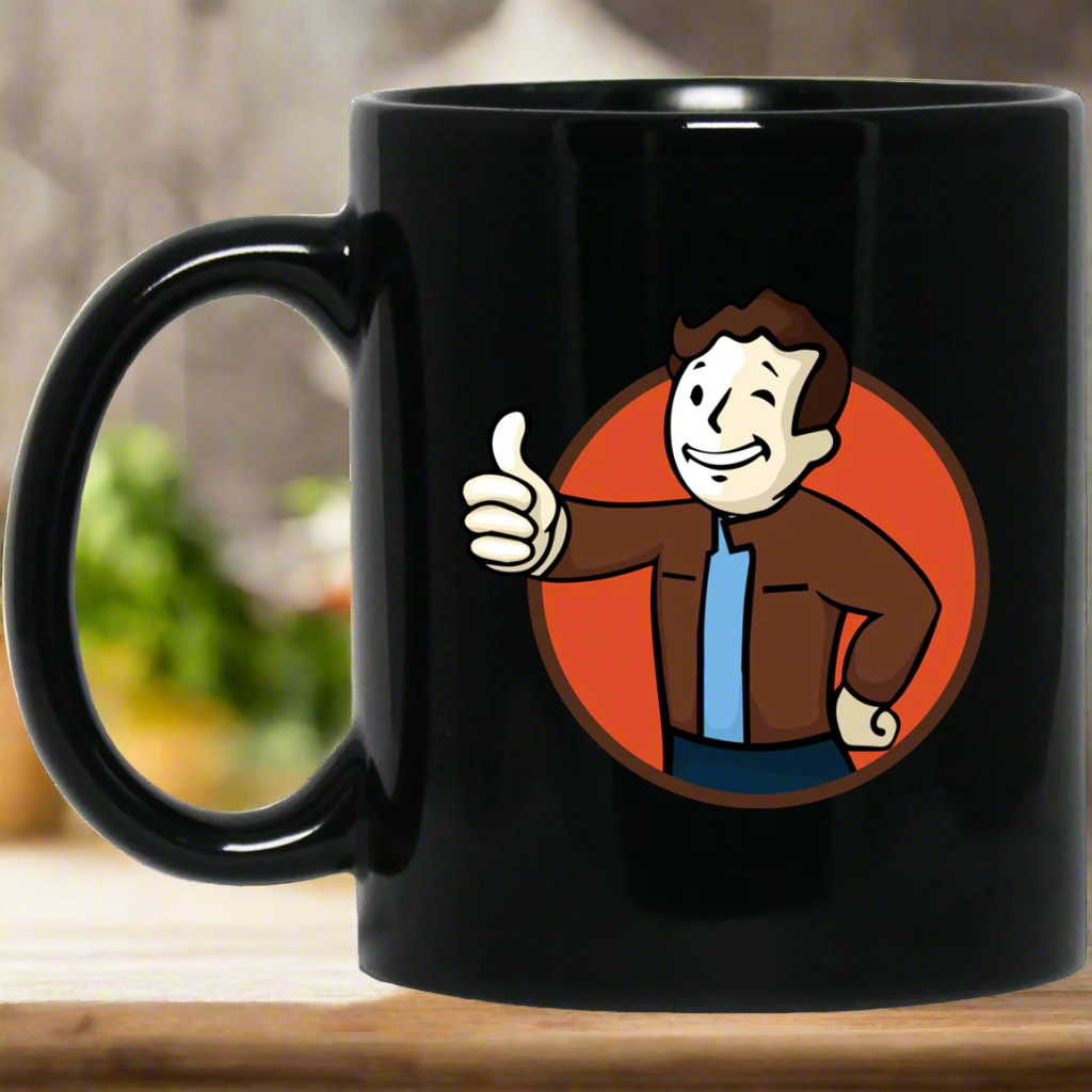 Todd Boy Vault Boy RPG Video Game 11 oz. Black Mug Main image