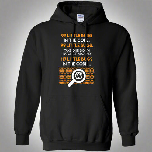 Programmer 99 Little Bugs In The Code Pullover Hoodie 8 oz.