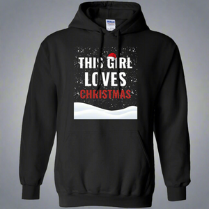 This Girl Loves Christmas Holidays Xmas Pullover Hoodie 8 oz.