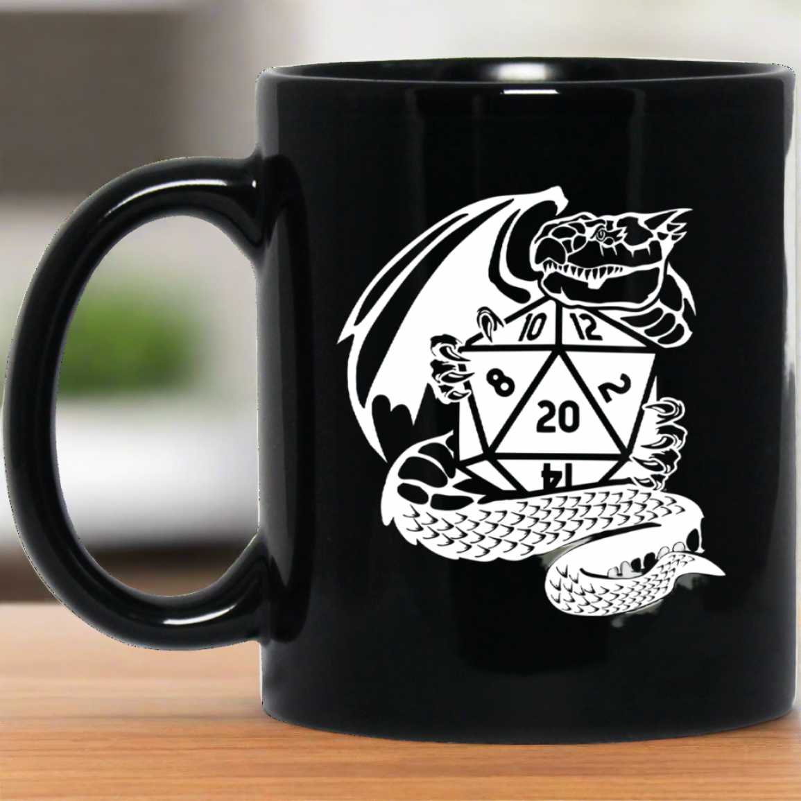 Dragon Fantasy RPG Dice Mug | Dungeon Master Mug | Tabletop RPG | Tabletop Games | RPG Mug | Role Playing Game Mug 11 oz. Black Mug Secondary image